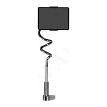 Tablet Tutucu Stand 14 İnç Uyumlu, Yatak Ve Masa Kenarı Telefon Tablet Standı, Ayarlanabilir Esnek Tutucu