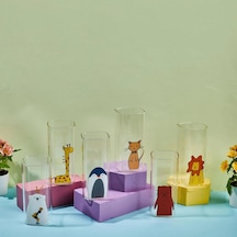 Perottii Animals 6'lı Bardak Seti - Şeffaf - 400 Ml Renkli