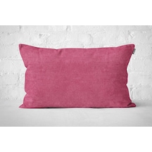 Tekli Kadife Dokulu Kırlent Kılıfı Fuşya-2514 001