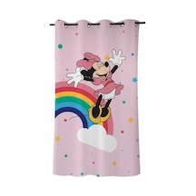 Disney Minnie Mouse Düz Pamuk Saten Hazır Perde, Çok Renkli, Tekli