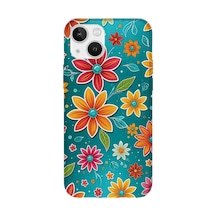 İphone 15 Uyumlu Baskılı Şeffaf Telefon Kılıfı Koleksiyon: Pastel Flowers 10