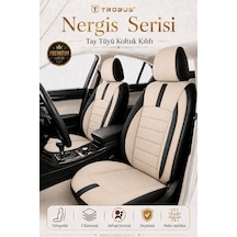 Hyundai I10 2020 Ve Sonrası Uyumlu Nergis Serisi Bej Siyah Oto Koltuk Kılıfı