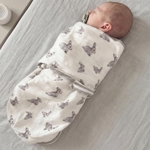 % 100 Pamuk Müslin Bebek Hazır Kundak Iconique Lapin - Gri Tavşan Desenli Kndk1001 Diğer