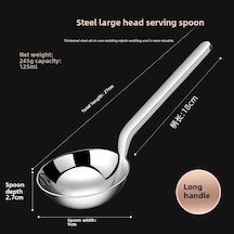 Youtek 18-10 Paslanmaz Çelik Kısa Saplı Büyük Başlı Servis Kaşığı - Çorba, Pirinç Ve Makarna Servisi İçin Ergonomik Tasarım Diğer