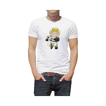 Astronot Çocuk Baskılı Beyaz Erkek Tshirt