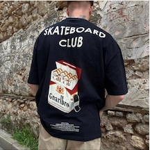 Flood Of Style Erkek Siyah Gnarlbro Sırt Baskılı Oversize Bisiklet Yaka Tişört