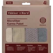 Vakker Nord Microfiber Karma Paket 4'lü 3 Adet Renkli