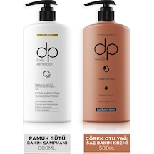 Dp Daily Perfection Şampuan Pamuk Sütü 800 ML & Saç Bakım Kremi Çörek Otu Yağı 500 ML