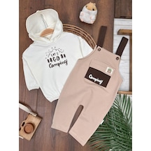 Bebicix Let's Go Sweatshirt Salopet Erkek 2'li Takım Krem