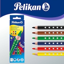 Pelikan Silverino Jumbo Üçgen Kuru Boya Kalemi 6lı Kutu