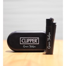Kişiye Özel Metal Kutulu Siyah Clipper Çakmak Kişiye Özel Metal Kutulu Siyah Clipper Çakmak