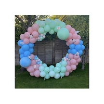 Makaron Pembe Mavi Mint Yeşili Balon Zinciri 100 Adet Mix