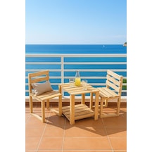 Ahşap Bahçe/balkon Bistro Oturma Takımı Naturel