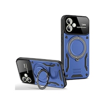 Samsung Galaxy Uyumlu A06 Kılıf Joy Lens Standlı Kapak - Lacivert Bz8683140825614