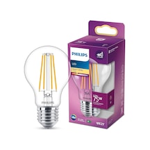 Philips Led Classic 75w A60 Filament Ampul, 2700 Sarı Işık, E27 Normal Duy, Dim Edilmez Diğer