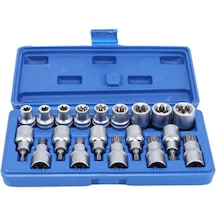 1/2 Torx Ve E Lokma Takımı 19 Parça T20-t25-t27-t30-t40-t45-t50-