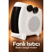 Fanlı Isıtıcı Üç Kademeli Sıcaklık Ayarlı Beyaz Gövde - Lisinya