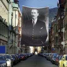 Takım Elbiseli Sivil Gazi Mustafa Kemal Atatürk - Portre - Portre Cephe Poster Bayrak-4x6 Metre 1