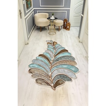 Modern Lazer Kesim Dijital Baskı Kaymaz Taban Halı H0413 Renkli