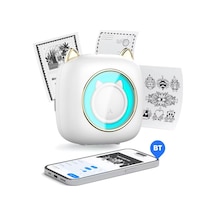 Mini Bluetooth Yazıcı,mini Yazıcı, Funprint 1 Adet Beyaz Rulo Kağıt, 3 Adet Renkli Kağıt .