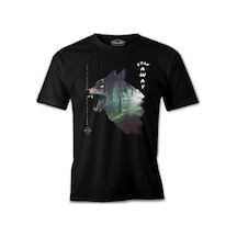 Wild Wolf İn The Forest Siyah Erkek Tshirt 001
