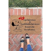Snoopy Egolar Kapı Önü Paspası Dekoratif Kapı Paspası Dış Mekan Paspas Ev Içi Paspası 45x70cm Standart