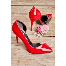 Bambi Kırmızı Rugan Kadın Klasik Topuklu Ayakkabı K01596177298 001
