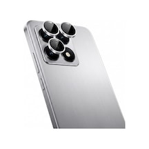 Xiaomi 14t İle Uyumlu Kamera Lens Koruyucu Alüminyum Alaşım Çerçeveli Telefon Lensi Temperli Cam Koruma Gümüş