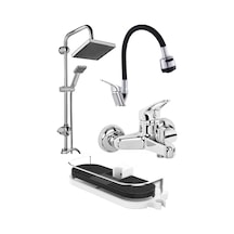 Pro Germany Mix Banyo Bataryası Robot Yağmurlama Tepe Duş Seti Krom