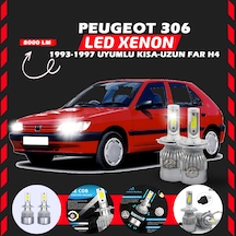 Peugeot 306 1993-1997 Uzun Kısa Far Uyumlu Şimşek Etkili Led Xenon Performance Series H4