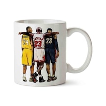 Michael Jordan Kobe Bryant Lebron James Porselen Kupa Bardak Beyaz