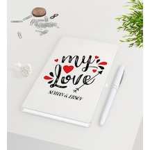 Kişiye Özel Sevgililer Günü Beyaz Defter Kalem Seti-75