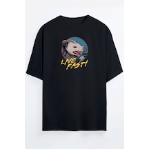 Rakun Gelincik Çetesi Baskılı Oversize Unisex T-shirt Livefastgelincik