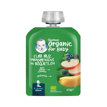 Gerber Organik Muz Yaban Mersini Böğürtlen Elma Püresi 90 G - 6 Adet Tarı