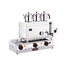 Işıkgaz Elektrikli Ve Doğalgazlı Kaynaklı Çift Tab. Çay Ocağı 4 Demlik 85'lik-95337