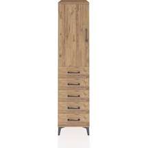 Kronos Dolap Tek Raflı 5 Çekmeceli Tek Askılı 44x59x182 Çam-çam Çam
