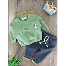 3 İplik İçi Şardonlu Armalı Kışlık Erkek Bebek Takım İguana Antrasit - Yeşil 3 İplik İçi Şardonlu Armalı Kışlık Erkek Bebek Takım İguana Antrasit - Yeşil