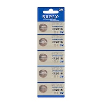 Supex Extra Long Battery CR2016 3V Blister Lityum Pil 5'li