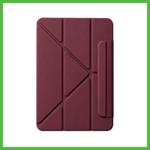Vaveni İpad 2025 10.9 10.nesil A16 Edz Manyetik Standlı Tablet Kılıfı - Mürdüm Arz