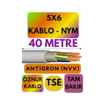 Öznur 5x6 Antigron Nym Kablo, 40 Metre, Gri Standart
