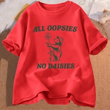Flood Of Style Tüm Oopophiçbir Sies Yalar Komik Rakun Meme T Shirt Pamuk Erkek T Shirt Rahat Kısa Kollu Unis Kırmızı