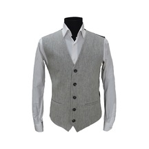 Mentor Regalo Erkek Yelek V Yaka Açık Gri Balıksırtı 50437