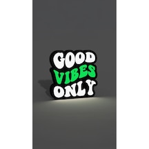 Good Vibes Only Dekoratif Aydınlatma Led Gece Lambası Çok Renkli