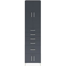 Hyperion Dolap 3 Raflı 5 Çekmeceli 4 Kapaklı 60x44x243 Antras... Antrasit