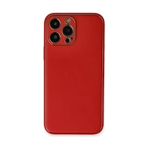 Apple İphone 13 Pro Max Kılıf Coco Deri Silikon Kapak - Kırmızı 0.2M-Çok Renkli