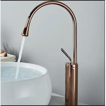 İsaoğlu Yapı Çanak Lavabo Bataryası Bakır Lavabo Musluğu Bronz Modern Tasarım Armatür Çanak Lavabo Uyumlu Bakır