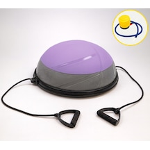 Evapera Modern Uluslararası Standartlarda Çift Renkli Denge Mobilite Pilates Bosu Ball Aleti Topu 58cm Gri-lila