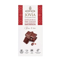 Jovia Organik %80 Cocoa Dark Çikolata Strawberry 85 G - 4 Adet Tarı