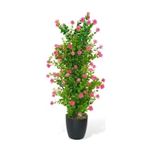 Yapay Çiçek Siyah Saksıda Pembe Mineli Şimşir Ağacı 55cm