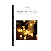 Ortam Işığı Şeffaf Kablolu Dekor Ürünü 5m 28 Led Kırmızı Işık Şeffaf Kablo Fişli Eklemeli Mz-18-21